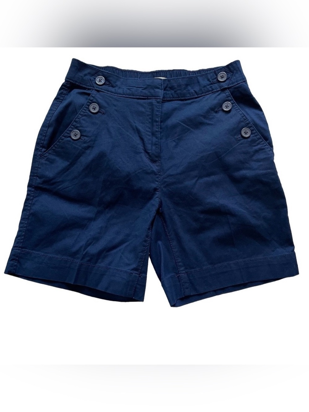 Women's Size 6 Navy Blue Sailor Shorts Button Detail Preppy Coastal‎ Nautical